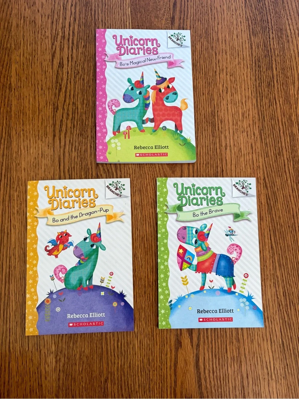 Scholastic Unicorn Diaries book set - pink, green, yellow, orange, purple, blue